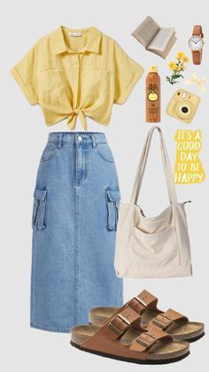 Cottage Summer Outfits, Modest Summer Outfits Skirts, Summer Skirt Aesthetic, Modest Outfit Ideas Summer, Jean Skirt Outfits Spring, Modest Summer Outfits Christian, Modest Outfits Summer, Summer Modest Outfits, Cozy Summer Outfits