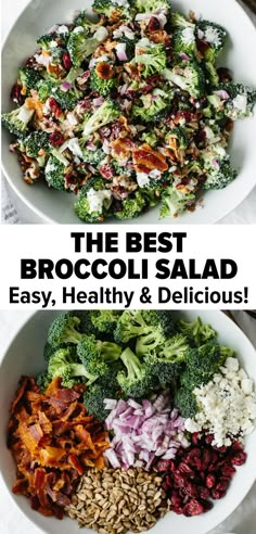 broccoli salad with bacon, healthy and delish