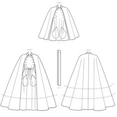 an image of a dress and cape sewing pattern