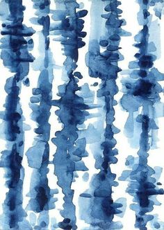 blue watercolor brush strokes on white paper