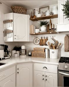 the kitchen is clean and ready to be used as a place for cooking or baking