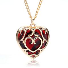 Heart Container Necklace sold by Much Needed Merch. Shop more products from Much Needed Merch on Storenvy, the home of independent small businesses all over the world. Red Heart Pendant, Red Pendant Necklace, Red Crystal Necklace, Red Heart Necklace, Red Pendant, Crystal Heart Necklace, Heart Shaped Pendant Necklace, Crystal Heart Pendant, Red Pendants