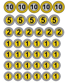 the numbers are arranged in rows and circles