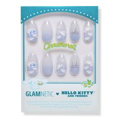 Cinnamoroll Cloud Press-On Nails - AN HELLO KITTY CINNAMOROLL CLOUDBenefitsLength: ShortShape: AlmondFinish: Glossy, Velvet, 3DOpacity: OpaqueThickness: 0.6mmReusable, each wear lasts up to 2 weeksWaterproofCustomizableFeatures30 Nails in 15 Inclusive SizesNail Glue (0.07 oz)Double-Sided Nail FileCuticle StickAlcohol Pad - Cinnamoroll Cloud Press-On Nails Cinnamoroll Nail Art, Cinnamoroll Nails, Warm Eyeshadow Palette, Nail Making, Warm Eyeshadow, Hello Kitty Cinnamoroll, Kitty Nails, Lash Tools, Accent Nail