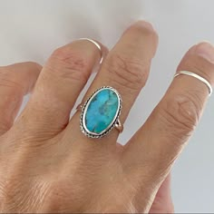 Sterling Silver Oval Genuine Turquoise Ring, Statement Ring, Silver Rings, Turquoise Ring, Boho Ring, Index Ring, Thumb Ring, 925 Stamped Face Height: 20 Mm (0.79 Inch) Stone: Genuine Turquoise Material: 925 Sterling Silver Teal Rings, Index Ring, Squash Blossom Jewelry, Vintage Turquoise Ring, Turquoise Statement Ring, Turquoise Gold Ring, Boho Turquoise, Silver Turquoise Jewelry, Ring Turquoise