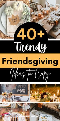 a collage of photos with the words 40 trendy friends giving ideas to copy