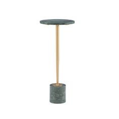 a green marble table with a gold metal base