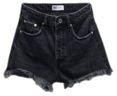 Chic Black Summer Jeans, Black Zara Jeans With Pockets, Black Cutoff Jean Shorts Casual, Casual Black Cutoff Jean Shorts, Zara Black Jeans With Pockets, Chic Black Cutoff Jeans, Chic Black Short Jeans, Chic Short Black Jeans, Chic Black Denim Jean Shorts