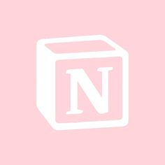 a pink background with the letter n on it's front and bottom corner is shown