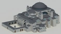 an architectural model of a building with a dome