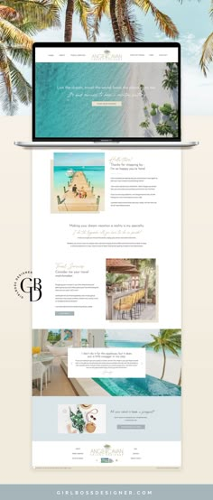 an image of a website design with palm trees