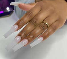 Bruja Nails, Clear Acrylic Nails, Tapered Square Nails, Milky Nails, Drip Nails, White Acrylic Nails, Long Acrylic Nails Coffin, Long Square Acrylic Nails