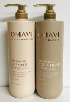 Omave Luxury Haircare ~ Pro-Growth Shampoo & Conditioner with Collagen 32 fl oz. Professional Shampoo And Conditioner, Luxury Shampoo And Conditioner, High End Hair Products, Bodycare Business, Aesthetic Shampoo, Diy Witch Hazel, Shampoo Aesthetic, Toner Witch Hazel, Hair Conditioner Recipe