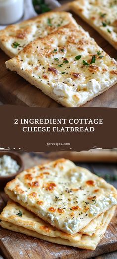 two ingredient cottage cheese flatbreads on a cutting board