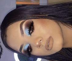 Blue Gender Reveal Makeup, Gender Reveal Makeup Ideas, Gender Reveal Makeup, Makeup Looks Everyday, Blue Gender Reveal, Flawless Face Makeup, Prom Eye Makeup, Eye Makeup Styles