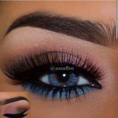 Love this combination! Blue Under Eye, Revolution Eyeshadow, Kiss Makeup, Long Lashes