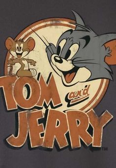 an image of tom and jerry logo on the back of a t - shirt that says tom and jerry