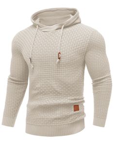 PRICES MAY VARY. Premium Fabric ---- This mens hoodies pullover is made from skin-friendly material, stretchable, breathable, no pill, no shrink. The hipster casual knitted hoodie with high quality elastic soft fabric, making you feel warm and comfortable in the chill days. Stylish Design ---- The men's sweatshirt hoodies features a slim fit design. The fashion knitted hoodies designed in waffle pattern, long sleeves, elastic ribbed cuffs, pullover hooded with adjustable drawstring, simple and s Stretch Sweatshirt For Winter Outdoor Activities, Winter Outdoor Stretch Sweatshirt, Knitted Hoodie, Mens Knit, Slim Fit Sweater, Hoodies Pullover, Hoodies Men Pullover, Mens Hoodies, Slim Fit Polo