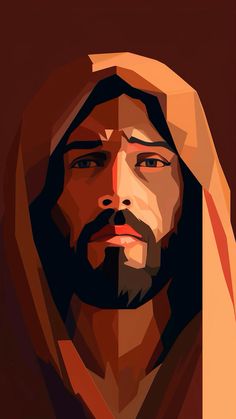 the face of jesus in low poly art style