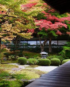 a japanese garden with rocks and trees