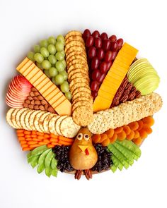 a platter filled with lots of different types of food