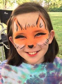 Halloween Party Face Painting, Face Painting Animals Easy, Fast Easy Face Paint Designs, Fox Face Paint Easy, Kids Face Painting Ideas Easy, Kids Halloween Face Painting Ideas, Animal Face Paint Ideas For Kids, Face Painting Ideas For Kids Halloween, Kid Face Painting Ideas