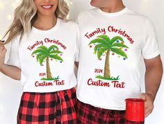 Tropical Christmas Tshirt, Personalized Matching Family Christmas Shirts, Christmas Beach Shirt, Christmas Gifts, Christmas Vacation Shirt ➕➕Premium Quality T-shirts in the USA. *If you want to make changes to the t-shirt design or have any questions, feel free to write to us!* 24/7 Support!📥 These t-shirts are soft and lightweight. They feel awesome when you're wearing them and they don't weigh you down. Not to mention, they're not itchy! The shirts are hand-printed with DTF printing that produces high quality, durable graphics. This updated unisex essential fits like a well-loved favorite, featuring a crew neck, short sleeves and designed with superior combed and ring-spun cotton that acts as the best blank canvas for printing. We carry several different brands, including Bella Canvas, Christmas Vacation Shirt, Matching Family Christmas Shirts, Christmas Vacation Shirts, Christmas Beach, Personalized Matches, Tropical Christmas, Christmas Tshirt, Dtf Printing, Family Christmas Shirts