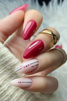 Unghie Sfumate, Art Deco Nails, Valentine Nails, Trendy Nail Art Designs, Her Nails, Almond Nails Designs, Trendy Nail Art, Chic Nails, Short Acrylic Nails