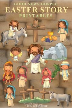 Easter Story For Preschoolers, Bible Characters Printable, Christian Easter Crafts For Kids, Easter Scripture Printable, Easter Story For Kids, Butter Lamb, Colorful Bible, Easter Scriptures, Christ Centered Easter