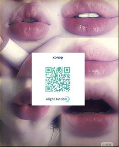 two images of lips with qr code on them