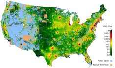 a map of the united states showing land cover