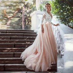 Pink V Neck Lace Appliques with Sweep Train Wedding Dress - TheFashionwiz Wedding Lace Sleeves, Lace Bodice Wedding Dress, Couture Dior, Bodice Wedding Dress, Sweep Train Wedding Dress, Lace Applique Wedding Dress, Cheap Wedding Dresses Online, Aline Wedding Dress