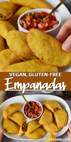 vegan, glutenfrie empanadas with salsa on the side