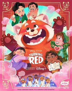 the poster for disney's upcoming animated film, featuring characters from various eras and ages