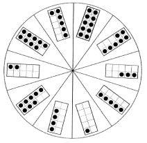 an image of a circle with dominos on it