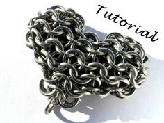 Chainmail Projects, Chainmail Diy, Chainmaille Pendant, Chainmaille Patterns, Chainmail Ring, Chainmaille Jewelry Patterns, Chain Maille Patterns, Chainmail Patterns, Heart Tutorial