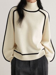 Loose Jumper, Loose Pullover, Cashmere Turtleneck, 가을 패션, Knitted Pullover Sweaters, Look Chic, Turtleneck Sweater, Stylish Women