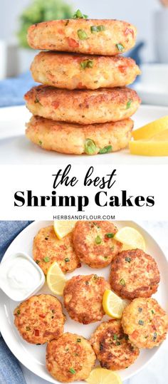 the best shrimp cakes with lemon wedges