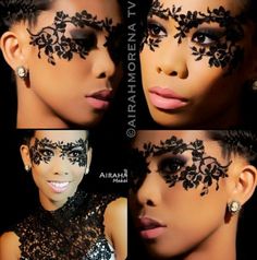 Lace mask. Would be awesome halloween makeup. Maskerade Makeup, Awesome Halloween Makeup, Lace Makeup, Cool Halloween Makeup, Yt Channel