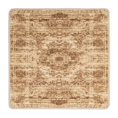 an area rug with brown and beige colors on the bottom, in front of a white background