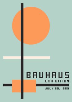 an advertisement for the bauhaus exhibition, july 23, 1933 poster is in black and orange