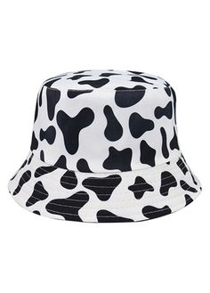 Cow Print Bucket Hat, Cool Bucket Hats, Cute Bucket Hats, Cow Spots, Bucket Hat White, Black Bucket Hat, Black Bucket, Trendy Hat