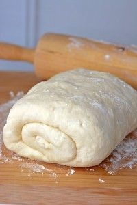 the dough is rolled up and ready to be baked