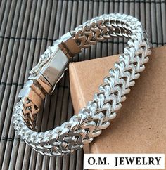 HANDMADE CURB MENS BRACELET Material: solid 925 sterling silver Weight: 70 gr. Width: 11 mm. Thickness: 5 mm. Add to your wrist size 2.5 cm (1 inches) and it will be your size bracelet. We ship to worldwide by registered air mail, it usually takes 20-25 days to arrive, but sometimes it may takes about or more than 30 days(it may affected by post office, custom or weather, ect).. Silver Cuban Link Bracelet With Box Chain As Gift, Modern Silver Cuban Link Bracelet With Box Chain, 925 Silver Bracelets For Men, Silver Bracelets For Men, Bracelets Man, Mens Sterling Silver Jewelry, Mens Diamond Bracelet, Mens Silver Jewelry, Expensive Jewelry Luxury