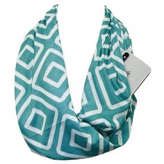 PRICES MAY VARY. BEST SELLING ZIPPER POCKET SCARF IN TEAL - Designed from high-quality material, ultra soft, lightweight, infinity scarf, fashion scarf with pattern design. This scarf can be a great addition to every woman's clothing, bringing in a simple and effortless style. It is easy to wear and compliments any outfit, can be paired with tank tops, blouses, dresses, sweaters, coats or jackets. Perfect for travel. WOMENS CLOTHING - This womens scarf is the best clothing accessory for any woman on the go! Such a great womens clothing accessory and will compliment any outfit, during any season! Womens and girls clothes are so abundant and hard to shop for, so why not buy this scarf that will compliment any outfit and can be the perfect addition to any womens apparel. Why not add a colorfu Pocket Scarves, Scarf Infinity, Cute Scarfs, Pattern Scarf, Infinity Scarves, Scarf Fashion, Colorful Scarf, Fashion Scarf, Patterned Scarves