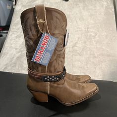 Durango Crush Flag Accessory Boot Size: 10 Womens Color: Brown/Red-Blue-White Condition: These Durango Crush Flag Accessory Boots Are In Excellent Condition. Brand New Without Box, Never Been Worn. Tgas Still On Them. See Photos! - Brand New! - Never Been Worn! Womens Brown Cowboy Boots, Leather Cowgirl Boots, Leather Western Boots, Juicy Couture Charms, Western Boots Women, Toe Boots, Linen Bag, Western Cowboy Boots, Moto Boots