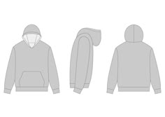 the hoodie is shown in three different colors and sizes, including one with an over sized