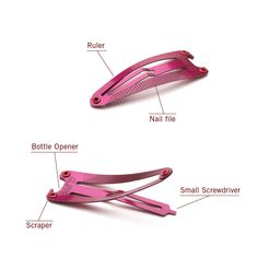 the parts of a pink hair clipper