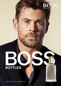 Pub Parfum, Perfume Magazine, Perfume Advertising, Hugo Boss Perfume, Perfume Adverts, Chris Hemsworth Thor, Perfume Photography, Perfume Packaging