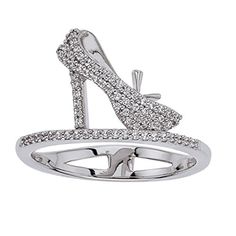 AX Jewelry Diamond Shoe Ring 1/5 ct tw in Sterling Silver Diamond Shoes, Buying Diamonds, Jewelry Diamond, Diamond Jewelry, Wedding Jewelry, Sterling Silver Rings